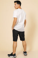 טישירט לייקרה פסים בצבע לבן