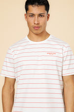 טישירט לייקרה פסים בצבע לבן