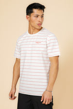 טישירט לייקרה פסים בצבע לבן