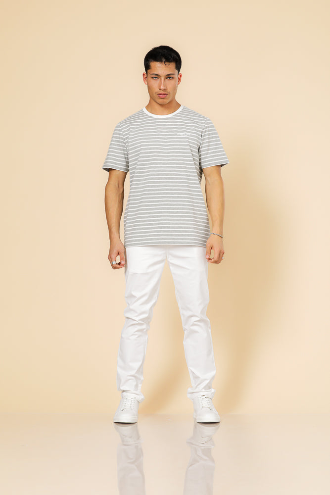 טישירט לייקרה פסים בצבע אפור