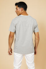 טישירט לייקרה פסים בצבע אפור