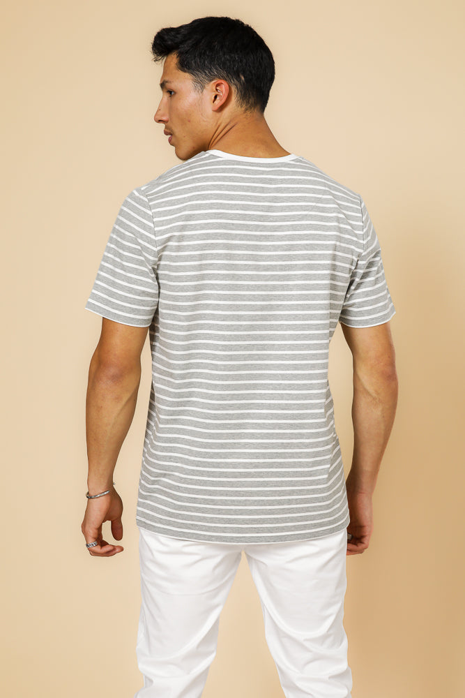 טישירט לייקרה פסים בצבע אפור