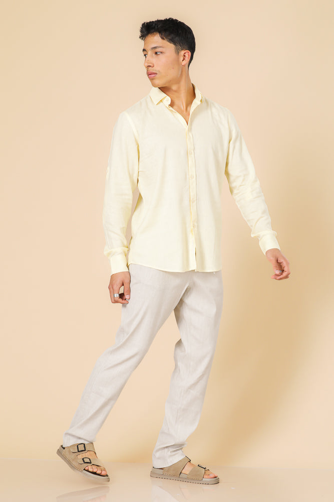 מכותפרת כיסים מודרן בצבע צהוב בננה