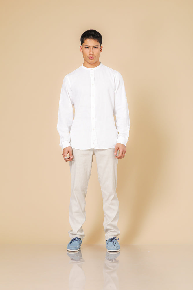 מכופתרת מנדרין בצבע לבן