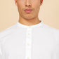 חולצה פשתן מנדרין מודרן בצבע לבן - 2