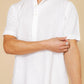 חולצה פשתן מנדרין מודרן בצבע לבן - 4
