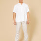 חולצה פשתן מנדרין מודרן בצבע לבן - 1