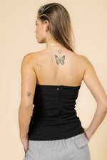 טופ סטרפלס בצבע שחור