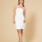 שמלת סטרפלס בצבע לבן - 1