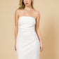 שמלת סטרפלס בצבע לבן - 3