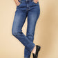 ג'ינס ישר בצבע כחול כהה - 3