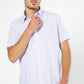 חולצה מכופתרת שרוולים קצרים בצבע לבן - 2