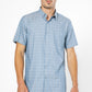 חולצה מכופתרת שרוולים קצרים בצבע כחול בהיר - 2