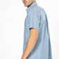 חולצה מכופתרת שרוולים קצרים בצבע כחול בהיר - 5