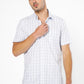 חולצה מכופתרת משבצות בצבע לבן - 3