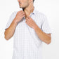 חולצה מכופתרת משבצות בצבע לבן - 2