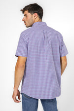 חולצה מכופתרת שרוולים קצרים בצבע נייבי