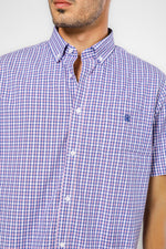 חולצה מכופתרת שרוולים קצרים בצבע נייבי