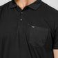 חולצה פולו עם כיס בצבע שחור - 5