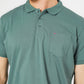 חולצה פולו עם כיס בצבע ירוק זית - 5