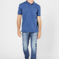 חולצה פולו עם כיס בצבע כחול - 1