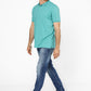 חולצה פולו עם כיס בצבע טורקיז - 2