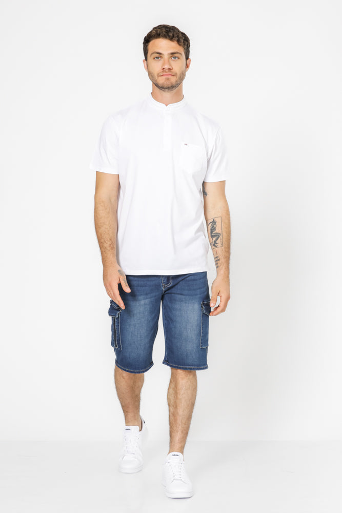 חולצה עם כיס בצבע לבן