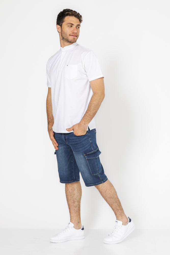 חולצה עם כיס בצבע לבן