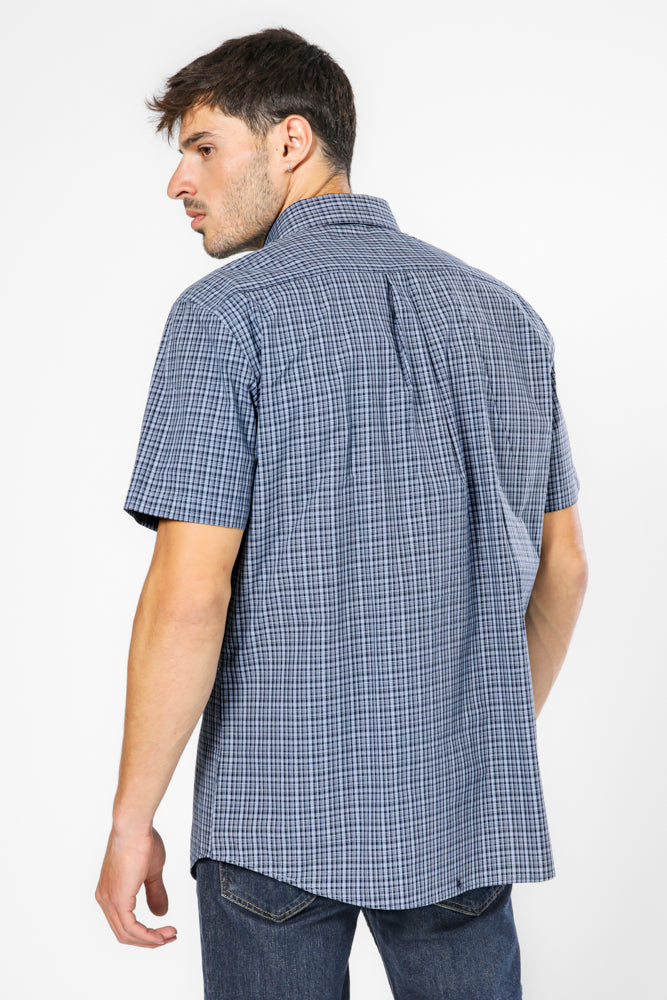 חולצה מכופתרת שרוולים קצרים משבצות