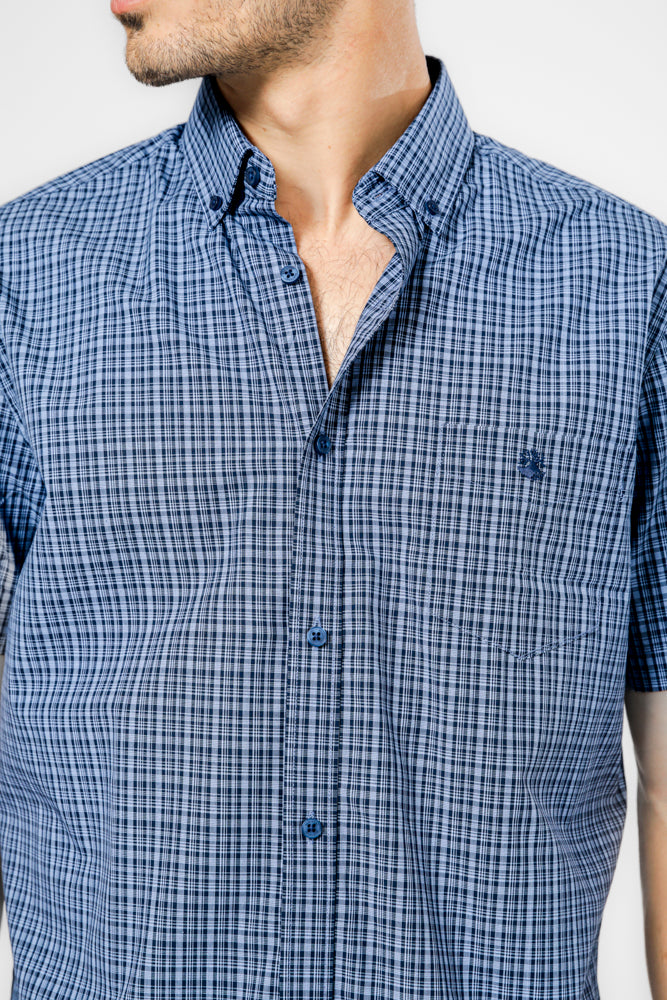 חולצה מכופתרת שרוולים קצרים משבצות