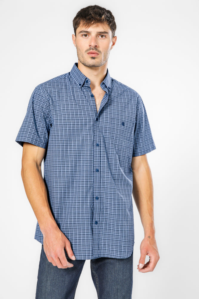 חולצה מכופתרת שרוולים קצרים משבצות