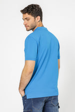 חולצה פולו עם כיס בצבע כחול