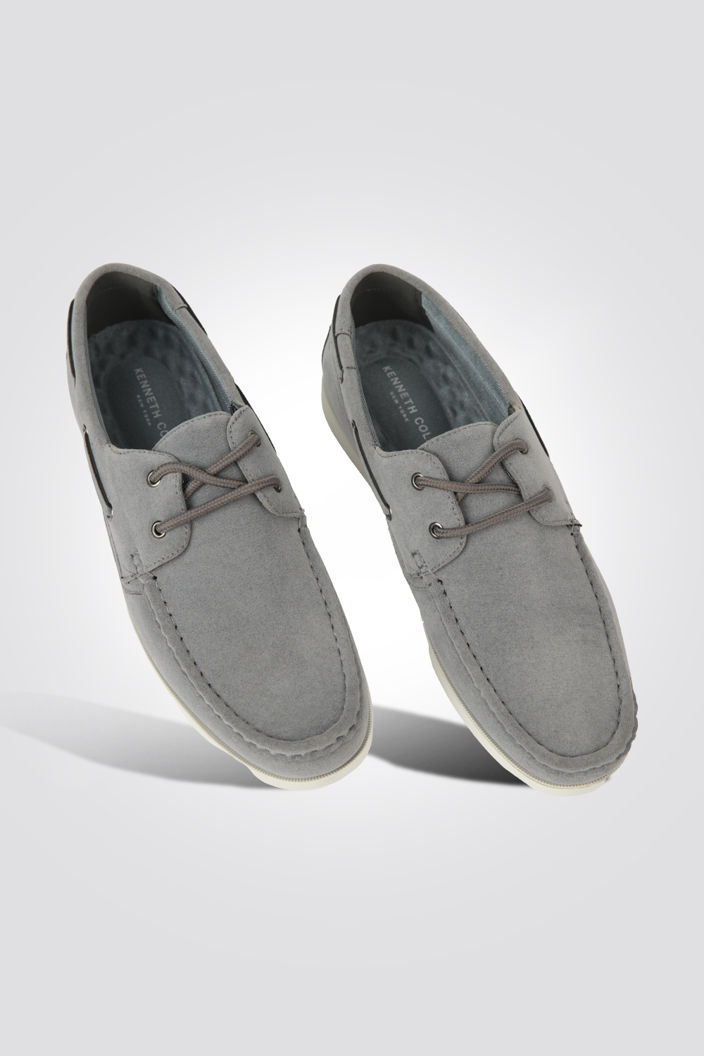 מוקסין עור הפוך גברים בצבע אפור