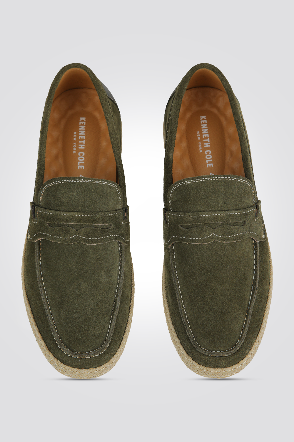 מוקסין עור הפוך גברים בצבע ירוק