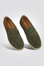 מוקסין עור הפוך גברים בצבע ירוק