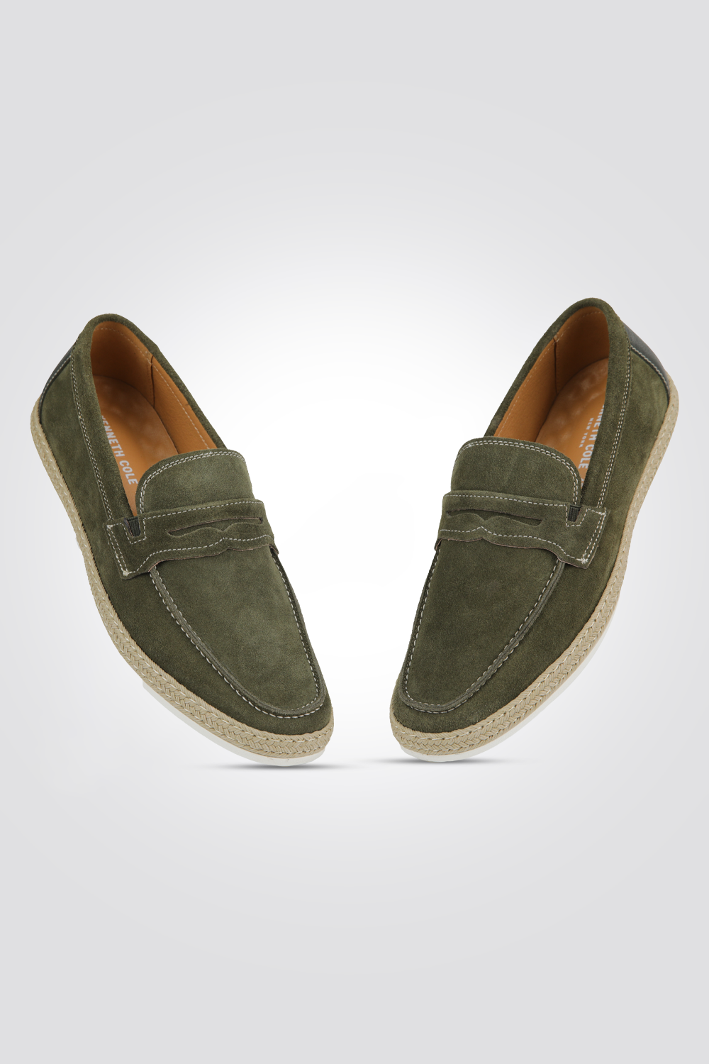 מוקסין עור הפוך גברים בצבע ירוק