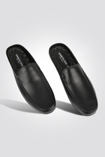 מוקסין עור גבר פתוח בצבע שחור