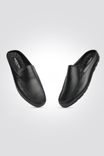 מוקסין עור גבר פתוח בצבע שחור