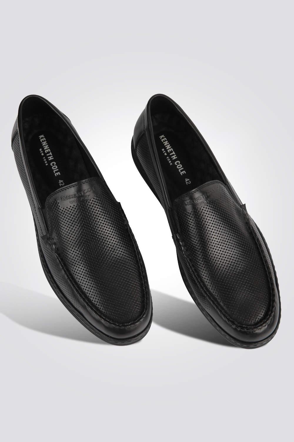 מוקסין עור לייזר גברים בצבע שחור