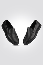 מוקסין עור לייזר גברים בצבע שחור