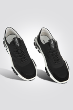 סניקרס עור גברים בצבע שחור