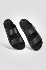 כפכף עור גברים בצבע שחור