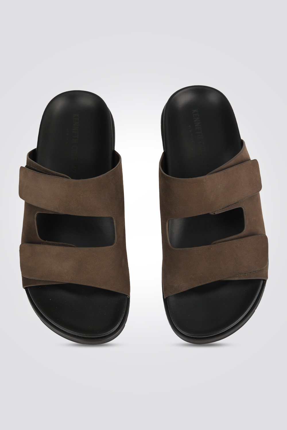 כפכף עור הפוך גברים בצבע חום