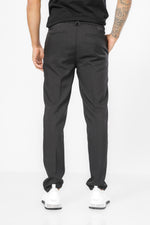 מכנסי אריג טקסטורלים קשירה בצבע שחור