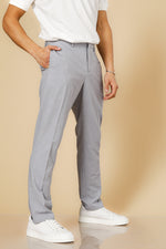 מכנס נינוח במראה מחויט עם גומי בצבע אפור