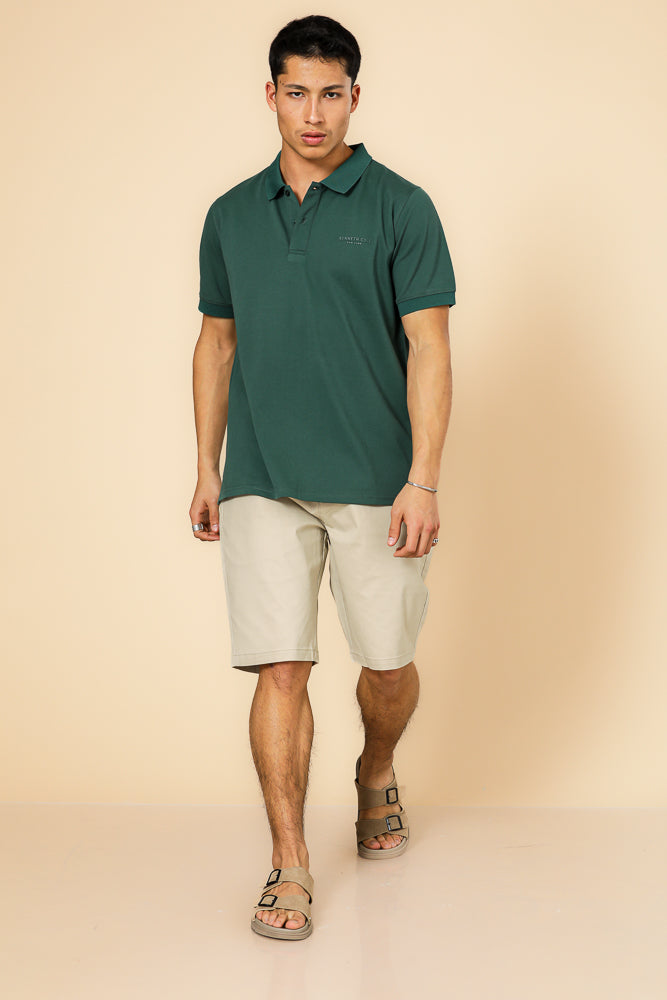 חולצה פולו פיקה בייסיק בצבע ירוק