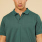 חולצה פולו פיקה בייסיק בצבע ירוק - 4