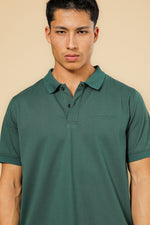 חולצה פולו פיקה בייסיק בצבע ירוק