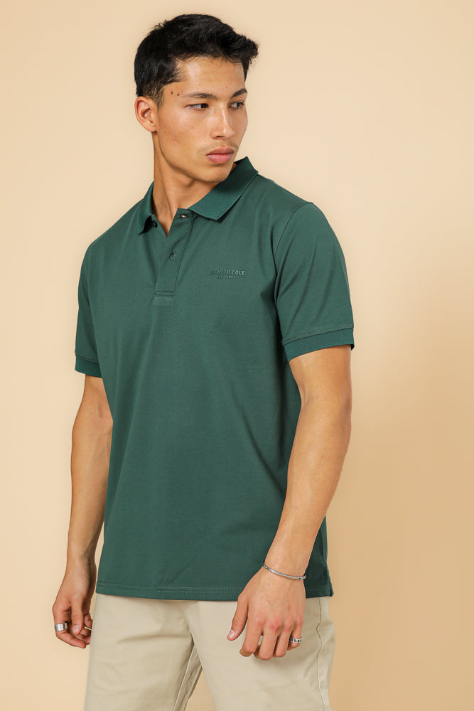 חולצה פולו פיקה בייסיק בצבע ירוק