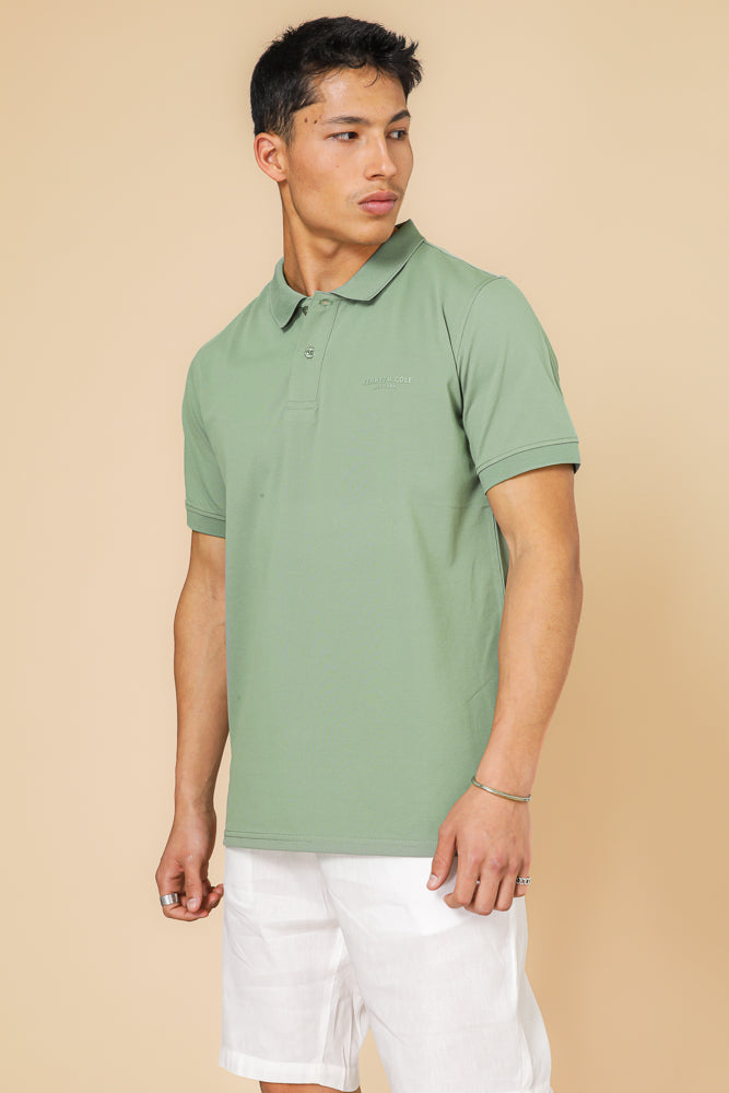 חולצה פולו פיקה בייסיק בצבע ירוק